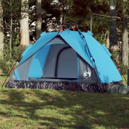 Cort de camping cupola 2 persoane, setare rapida, albastru GartenMobel Dekor