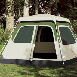 Cort de camping cupola 4 persoane, setare rapida, verde GartenMobel Dekor