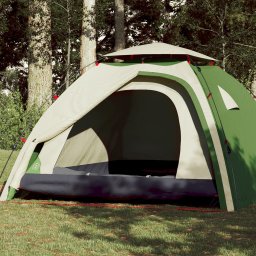 Cort de camping cupola 4 persoane, setare rapida, verde GartenMobel Dekor