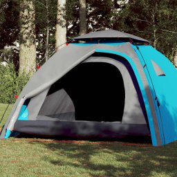 Cort de camping cupola 4 persoane, setare rapida, albastru GartenMobel Dekor