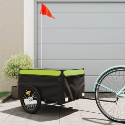Remorca pentru biciclete, negru si verde, 45 kg, fier GartenMobel Dekor
