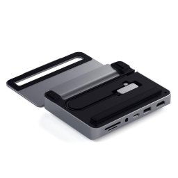 Stand & Hub din aluminiu pentru iPad Pro USB-C PD pâna la 60W 4K HDMI 60Hz USB-A SDcard audio 3.5mm Gri spatial