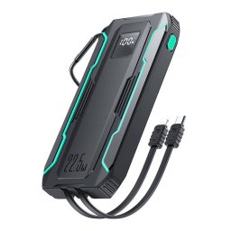 Baterie externa JR-L017 10000mAh, 22.5W, z kabel Lightning + USB-C (negru)