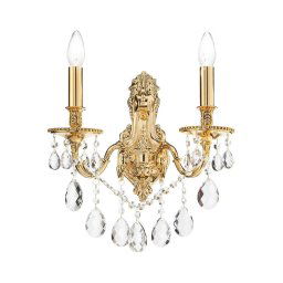 Aplică de cristal Ideal Lux GIOCONDA 2xE14/40W/230V auriu