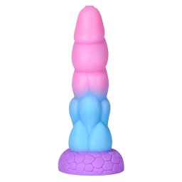 Paloqueth Realistic Big Dragon Monster Dildo with Suction Cup 21.6cm Pink-Blue-Purple