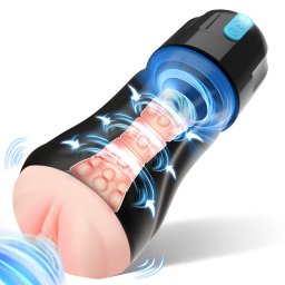 SuperLove Realistic Sucking & Vibrating Masturbator with 10 Vibration & 5 Suction Modes