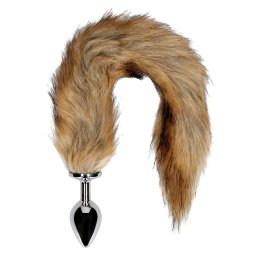 Ouch! Fox Tail with Metal Butt Plug Brown