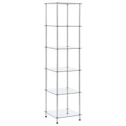 Raft cu 6 niveluri transparent, 40x40x160 cm, sticla securizata GartenMobel Dekor