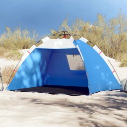 Cort camping 4 persoane albastru azur impermeabil setare rapida GartenMobel Dekor