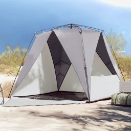 Cort camping 4 persoane gri impermeabil setare rapida GartenMobel Dekor