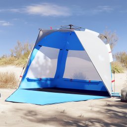 Cort camping 3 persoane albastru azur impermeabil setare rapida GartenMobel Dekor