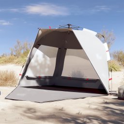 Cort camping 3 persoane gri impermeabil setare rapida GartenMobel Dekor