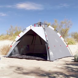 Cort camping 3 persoane gri impermeabil setare rapida GartenMobel Dekor