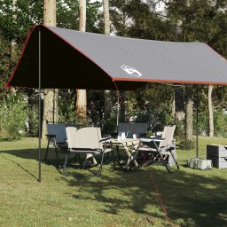 Prelata de camping gri/portocaliu, 430x380x210 cm, impermeabila GartenMobel Dekor