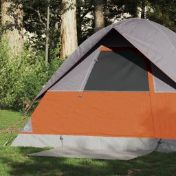 Cort de camping pentru 2 persoane, gri/portocaliu, impermeabil GartenMobel Dekor