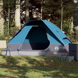 Cort de camping cupola pentru 2 persoane, albastru, impermeabil GartenMobel Dekor