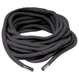 Fetish Silk Rope - funie de bondage shibari mătăsoasă (10 m, negru)
