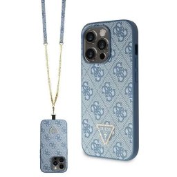Husa Husă rigidă Crossbody 4G Metal Logo pentru iPhone 15 Pro (6.1") – albastru