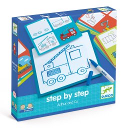 Joc eduludo deseneaza pas cu pas vehicule si roboti, djeco