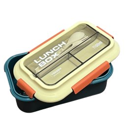 Cutie Alimente LUNCH BOX, 2 compartimente cu Lingurita si Furculita, 1100 ml