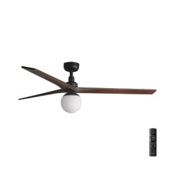 Ventilator de tavan FARO 34276-11L KLIM L 1xE27/15W/230V lemn/negru + telecomandă