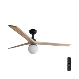 Ventilator de tavan FARO 34282-11L KLIM L 1xE27/15W/230V lemn/negru + telecomandă