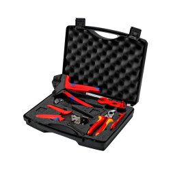 Trusa KNIPEX pentru conectori fotovoltaici MC4, 2,5-6 mm ², sertizare, dezizolare E i montaj, 7 piese, fabricata A n Germania 97 91 04 V01