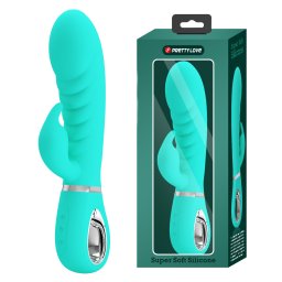 Pretty Love Prescott Red Super Soft Silicone Dual Vibrator Aqua Green