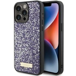 Husa iPhone 15 Pro Max 6.7" mov husă rigidă Glossy Script Glitter Logo