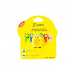 Bratara aromatica +2 rezerve, din silicon cu figurine animate pentru copii - Pui galben