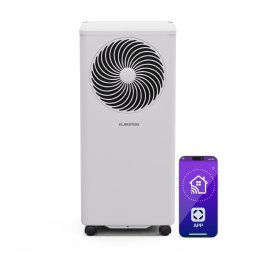 Klarstein Aero Ring 9K, Smart, aparat de aer condiționat, 9 000 BTU, mobil și inteligent, pentru max. 31 m², control vocal (ACO8-ArR9-PAC-Wh)