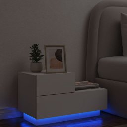 Noptiera cu lumini LED, alb, 70x36x40,5 cm GartenMobel Dekor