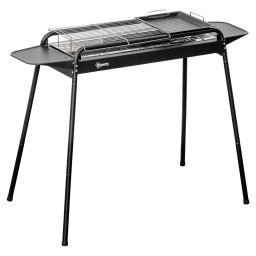 Gratar gradina/camping cu carbuni, portabil, grill dreptunghiular, cu rafturi, structura inox, 113x56x82 cm GartenVIP DiyLine
