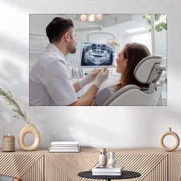 Tablou Canvas Dentist Pacient cu Radiografie Dentara TH96 (Dimensiune LxH: 195x130cm)