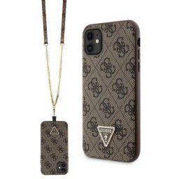 Husa Guess GUHCN61P4TDSCPW Case for iPhone 11 / Xr - Brown Crossbody 4G Metal Logo
