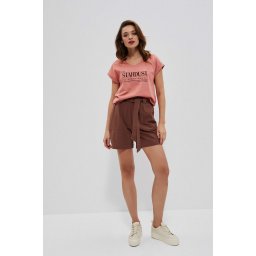 Marisse Plain Cotton Shorts L-Sh-3727 Cold Brown