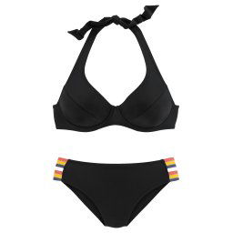 VIVANCE Costum de baie două piese albastru închis / galben / roz / negru / argintiu