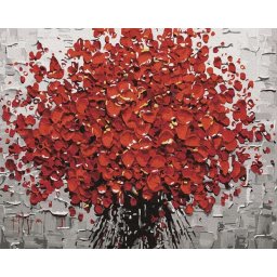 Set pictura pe numere, cu sasiu, Buchet rosu, 40x50 cm