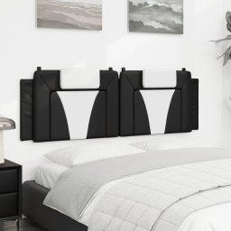 Perna pentru tablie pat, negru si alb, 160cm, piele artificiala GartenMobel Dekor