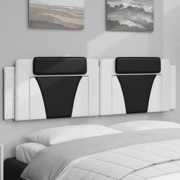 Perna pentru tablie pat, alb si negru, 180cm, piele artificiala GartenMobel Dekor