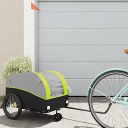 Remorca pentru biciclete, negru si verde, 30 kg, fier GartenMobel Dekor