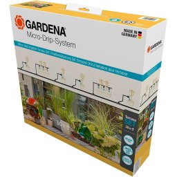 GARDENA Micro-Drip-System Drip Irrigation Set Terrace, 30 plants, drippers (black/grey, model 2023)