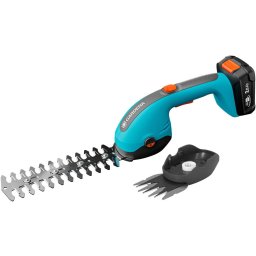 GARDENA cordless grass shears PowerCut 20/18V P4A, with shrub blade (turquoise/grey, Li-Ion battery 2.0Ah, POWER FOR ALL ALLIANCE)