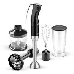 Blender de mana 4 in 1 Lento 4017 90000, 1200 W, 2 recipiente, atasament piure Negru