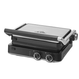 Gratar electric Gratar electric GrilChef 5156, 2000 W, otel inoxidabil, deschidere la 180 de grade, 2 termostate Gri/Negru