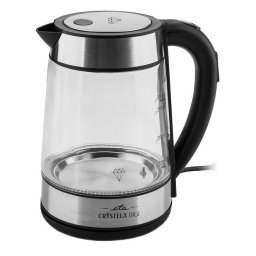 Fierbator Cana fierbator din sticla Crystela Digi 7153, 1,7 L, 2200 W, iluminare colora, control temperatura Negru