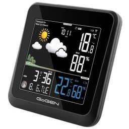 Statie meteo interior-exterior ME 3236, senzor extern fara fir, LCD color Negru