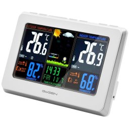 Statie meteo interior-exterior ME 3257, senzor extern fara fir, LCD color Alb