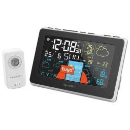 Statie meteo ME 3565 SMART, senzor extern Wi-Fi, prognoza 5 zile, aplicatie mobila, Negru/Argintiu