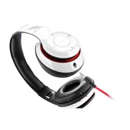 Casti audio fara fir HBTM 41WR, Bluetooth, radioFM incorporat, microfon, Alb/Rosu
